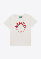 Kenzo Kids Girls Logo Embroidery T-shirt K60341-ACO/O_KENZO-121 White