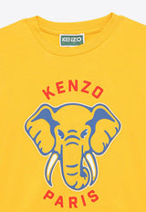 Kenzo Kids Boys Elephant Embroidered Logo T-shirt Yellow K60357-ACO/O_KENZO-536