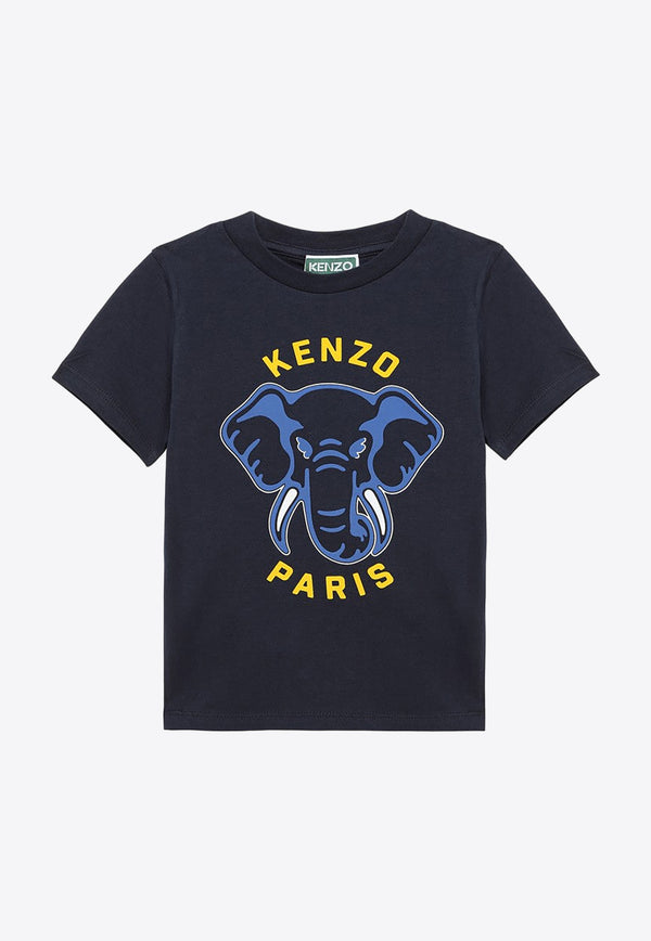 Kenzo Kids Boys Logo Print T-shirt K60357-BCO/O_KENZO-84A Blue