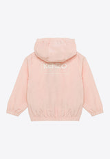Kenzo Kids Girls Logo Print Zip-Up Hoodie Pink K60361BA-APL/O_KENZO-46T