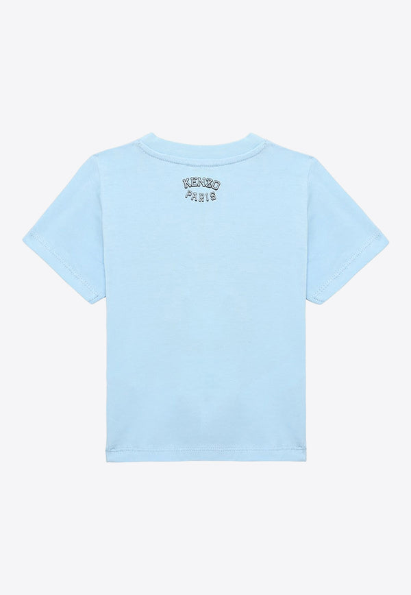 Kenzo Kids Babies Tiger Print Logo T-shirt Blue K60381-ACO/O_KENZO-79H