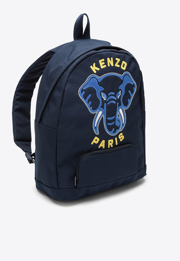 Kenzo Kids Boys Elephant Embroidered Backpack Blue K60384PL/O_KENZO-84A