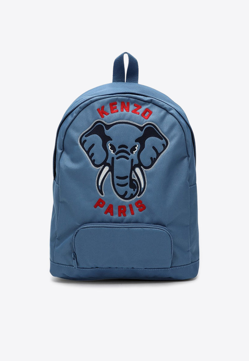 Kenzo Kids Boys Embroidered Elephant Backpack Blue K60603PL/P_KENZO-780