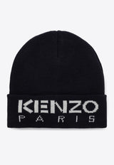 Kenzo Kids Boys Embroidered Logo Wool-Blend Beanie Blue K60604-CPL/P_KENZO-84A