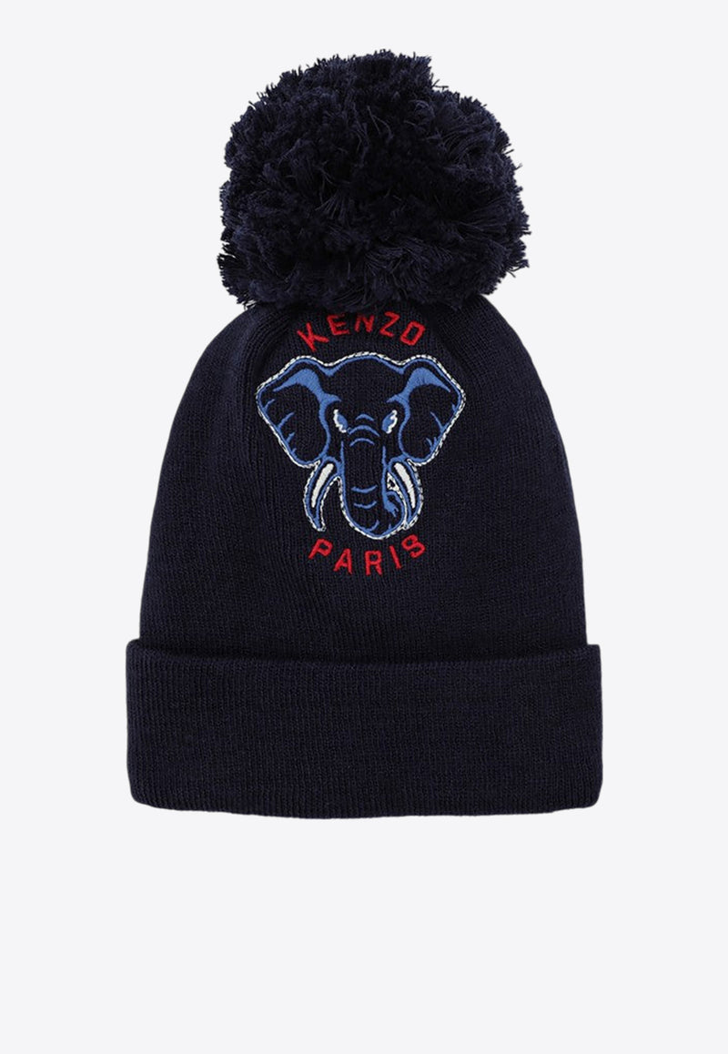 Kenzo Kids Boys Embroidered Pom Pom Beanie Navy K60608-BCO/P_KENZO-84A