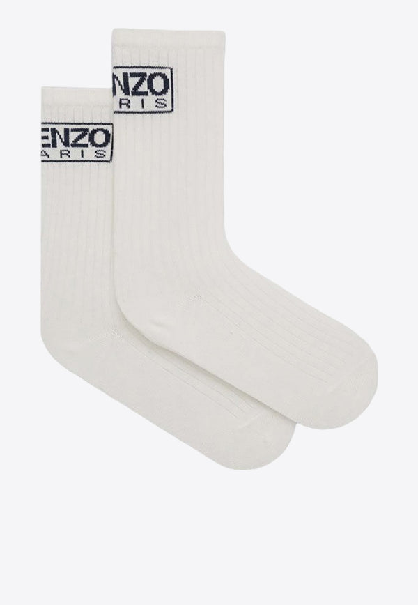 Kenzo Kids Boys Logo Intarsia Knit Socks White K60614-BCO/P_KENZO-12P