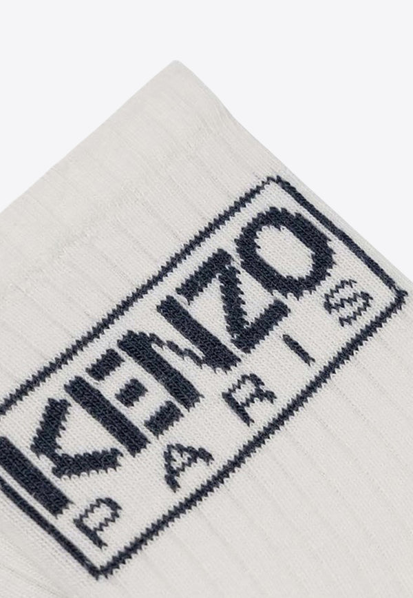 Kenzo Kids Boys Logo Intarsia Knit Socks White K60614-BCO/P_KENZO-12P