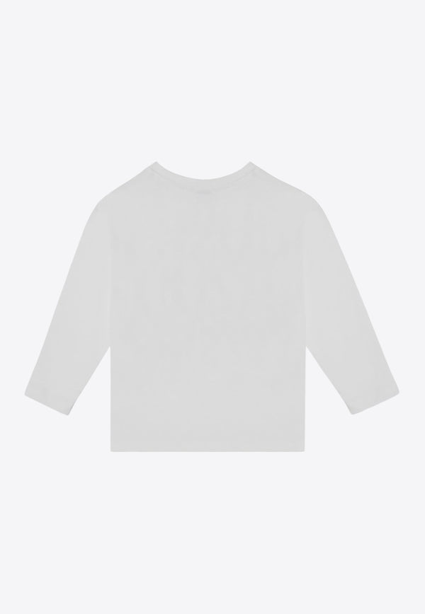 Kenzo Kids Girls Elephant Logo Long-Sleeved T-shirt White K60706-BCO/P_KENZO-10P