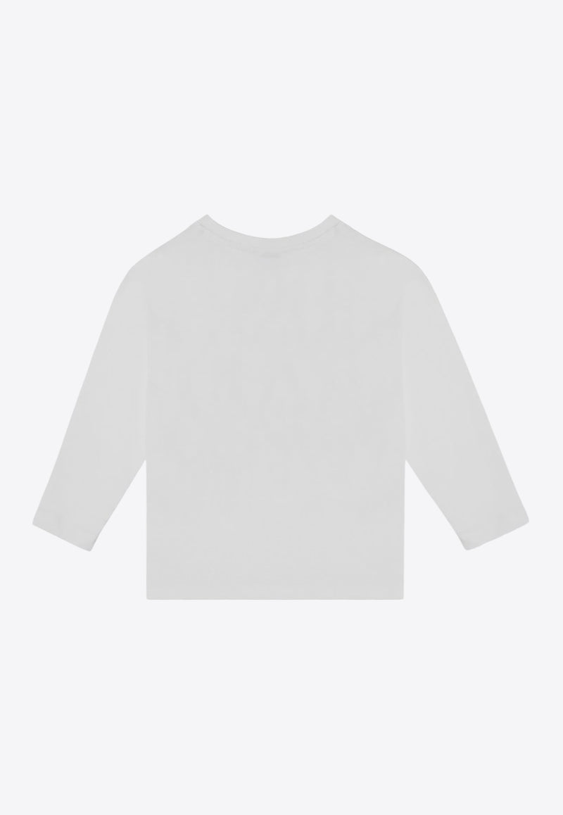 Kenzo Kids Girls Elephant Logo Long-Sleeved T-shirt White K60706-BCO/P_KENZO-10P