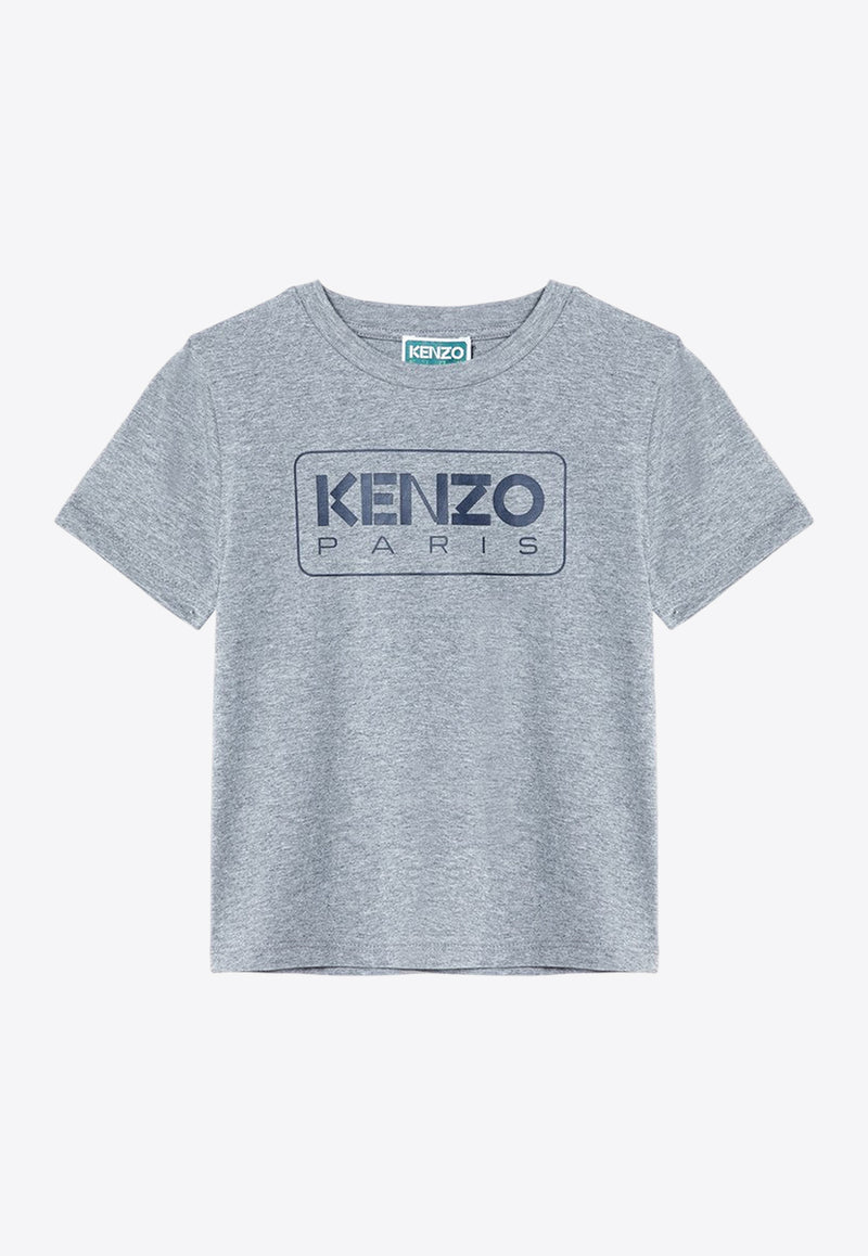 Kenzo Kids Boys Printed Logo T-shirt Gray K60741-ACO/P_KENZO-A29