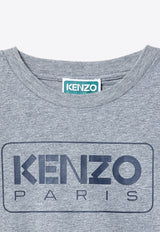 Kenzo Kids Boys Printed Logo T-shirt Gray K60741-ACO/P_KENZO-A29