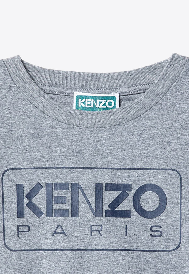 Kenzo Kids Boys Printed Logo T-shirt Gray K60741-ACO/P_KENZO-A29