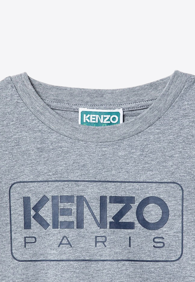 Kenzo Kids Boys Printed Logo T-shirt Gray K60741-BCO/P_KENZO-A29