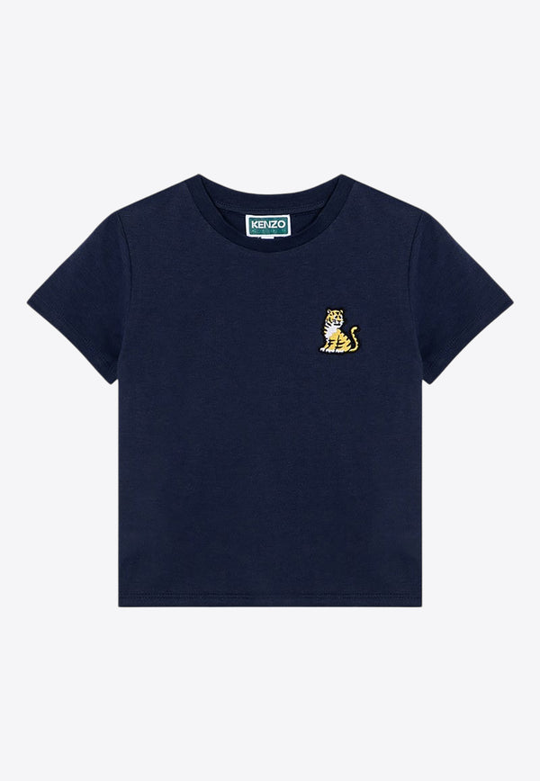 Kenzo Kids Boys Lion Patch T-shirt Blue K60747-BCO/P_KENZO-84A