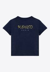 Kenzo Kids Boys Lion Patch T-shirt Blue K60747-BCO/P_KENZO-84A