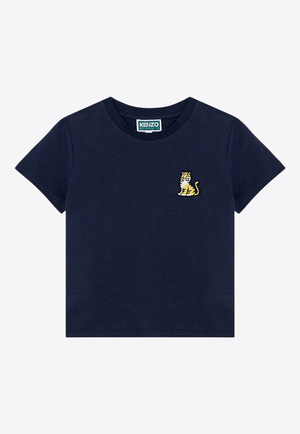 Kenzo Kids Boys Lion Patch T-shirt Blue K60747-CCO/P_KENZO-84A