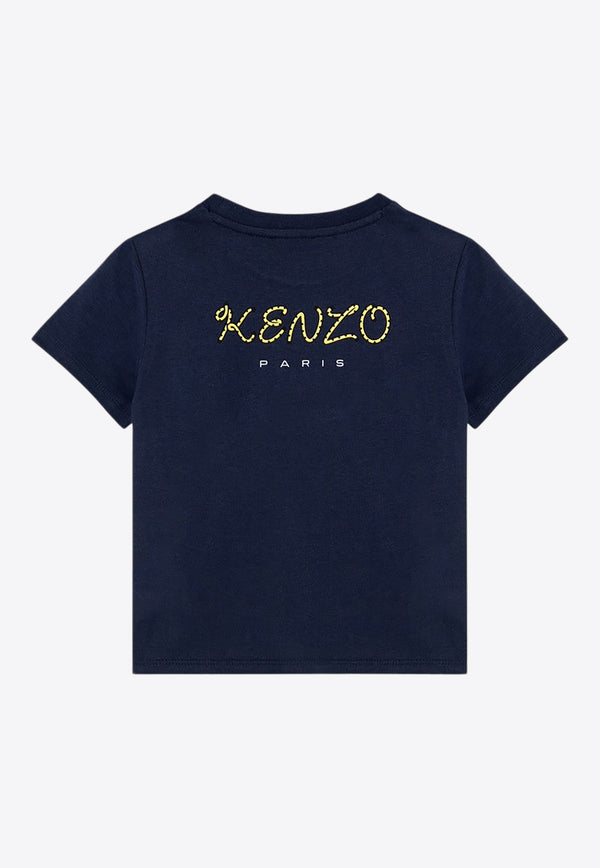 Kenzo Kids Boys Lion Patch T-shirt Blue K60747-CCO/P_KENZO-84A