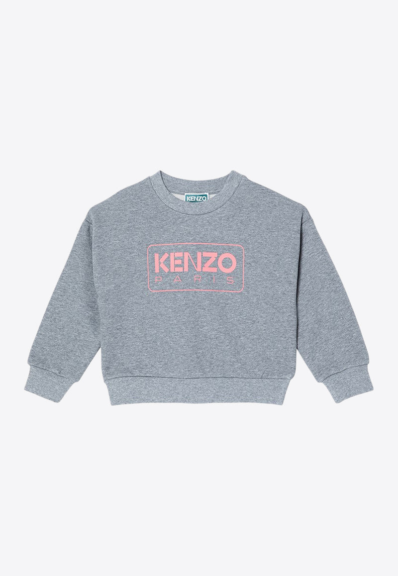 Kenzo Kids Girls Logo Print Sweatshirt Gray K60786-CCO/P_KENZO-A29