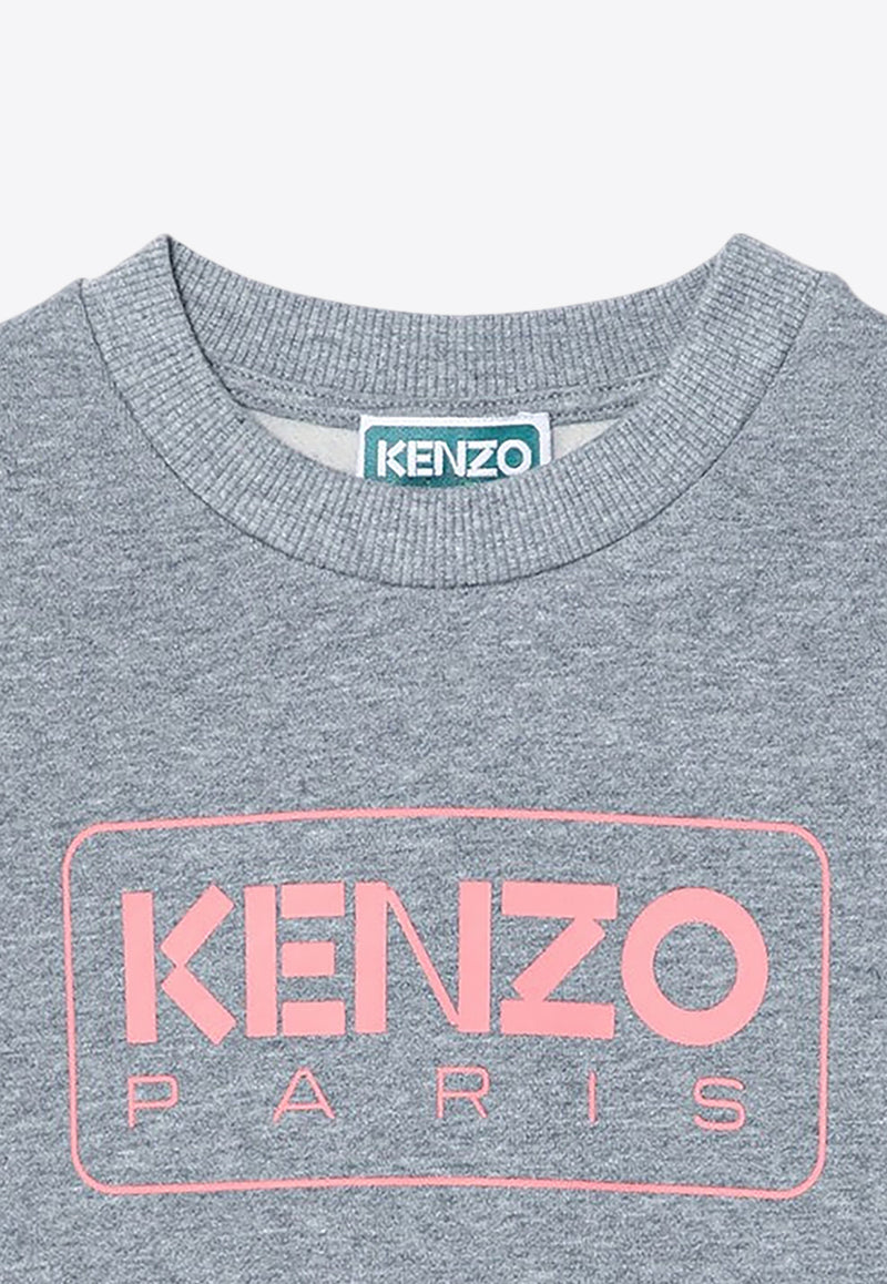 Kenzo Kids Girls Logo Print Sweatshirt Gray K60786-CCO/P_KENZO-A29