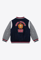 Kenzo Kids Boys Embroidered Bomber Jacket Blue K60824-AWO/P_KENZO-84A