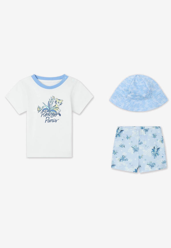 Kenzo Kids Baby Boys Printed Newborn Gift Set - Set of 3 Multicolor K60856/117_OFF-WHITE