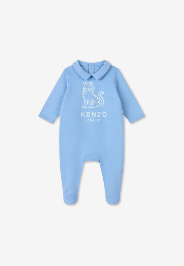Kenzo Kids Baby Boys Tiger Print Onesies Set - Set of 2 Light Blue K60869/771_LIGHT BLUE