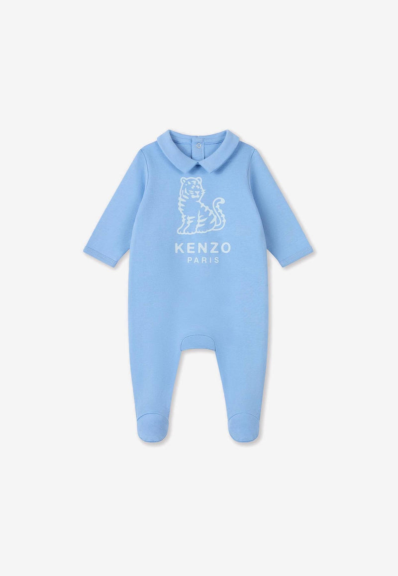 Kenzo Kids Baby Boys Tiger Print Onesies Set - Set of 2 Light Blue K60869/771_LIGHT BLUE