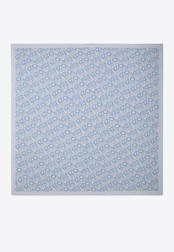 Kenzo Kids Babies Inlaid Logo Blanket Light Blue K60873/77A_LIGHT BLUE