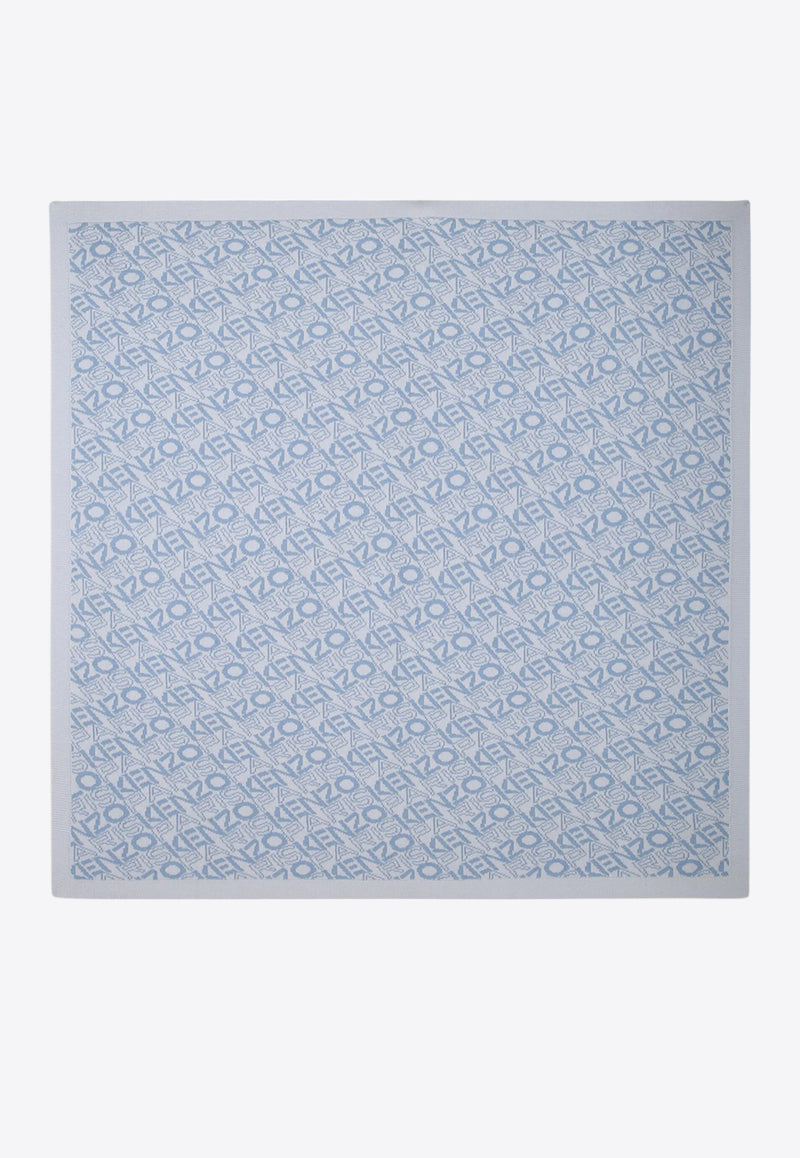 Kenzo Kids Babies Inlaid Logo Blanket Light Blue K60873/77A_LIGHT BLUE