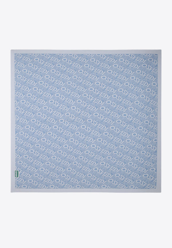 Kenzo Kids Babies Inlaid Logo Blanket Light Blue K60873/77A_LIGHT BLUE