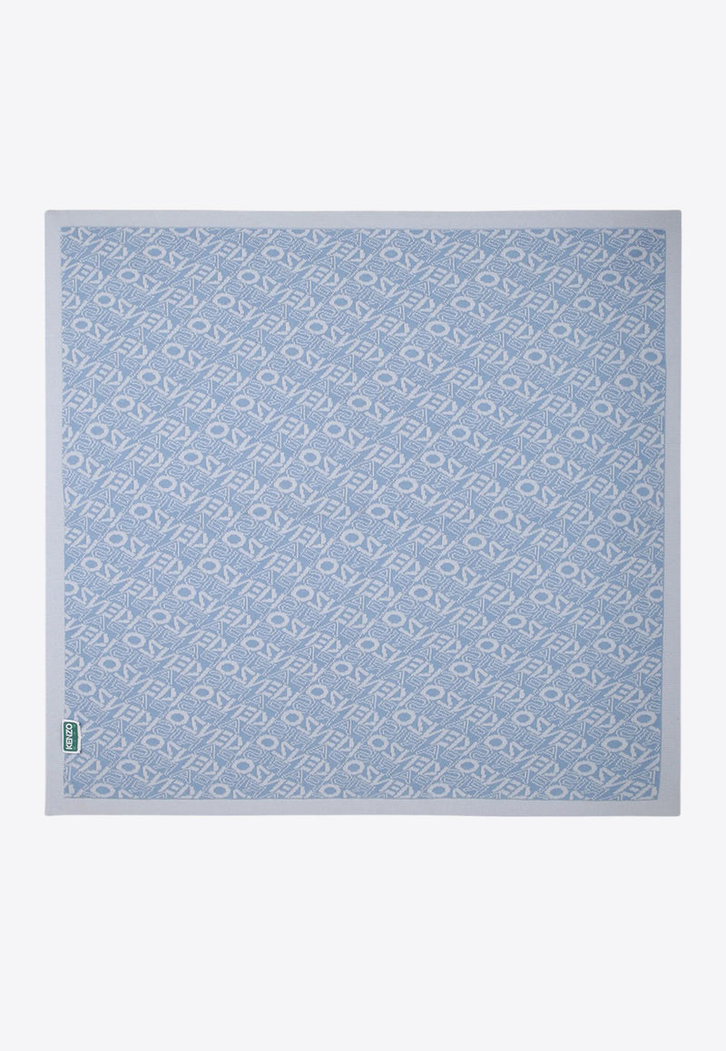 Kenzo Kids Babies Inlaid Logo Blanket Light Blue K60873/77A_LIGHT BLUE