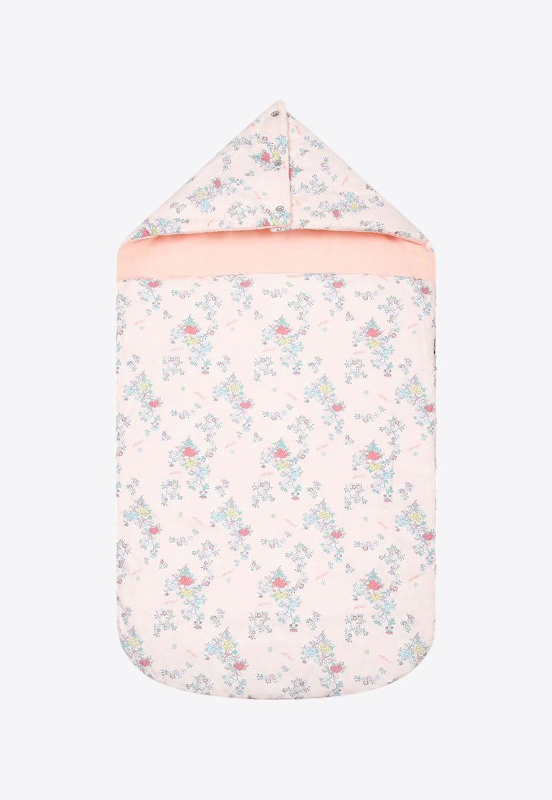 Kenzo Kids Baby Girls Reversible Floral Print Sleeping Bag  Pink K60878/47R_BLUE MULTI