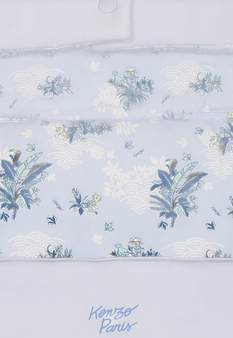Kenzo Kids Baby Boys Reversible Floral Print Sleeping Bag  Light Blue K60878/771_LIGHT BLUE