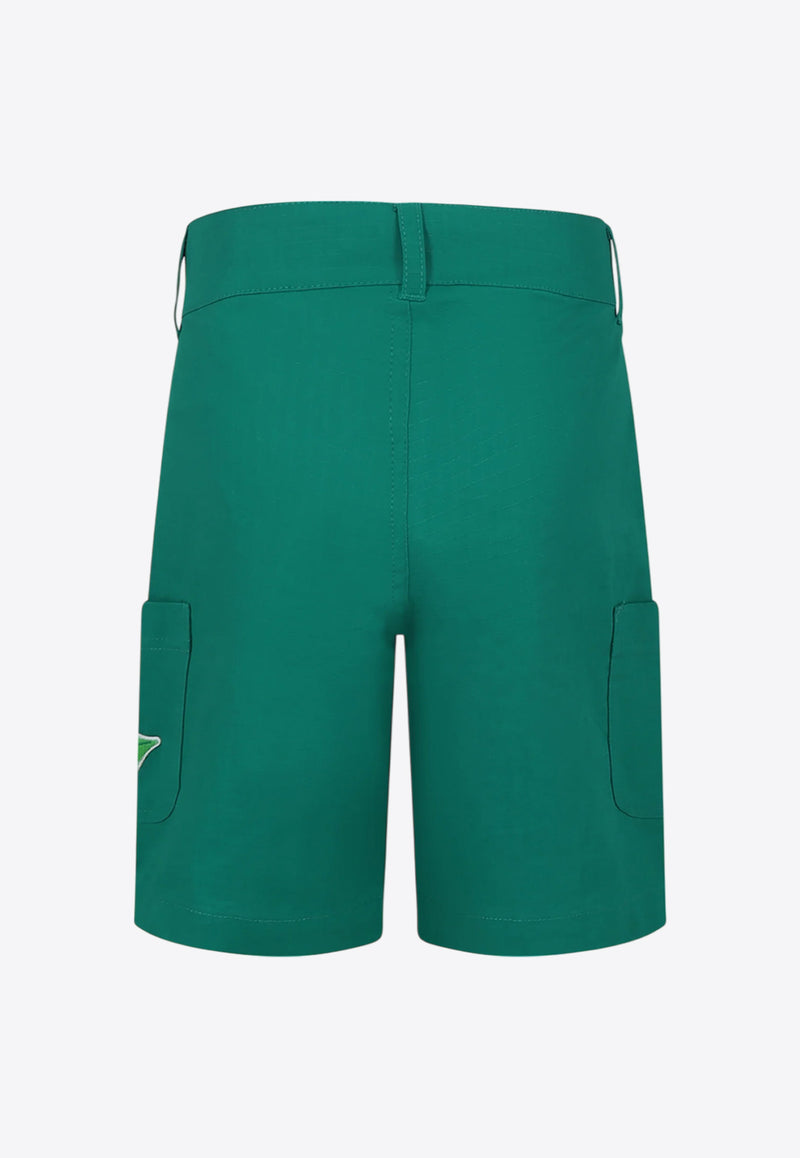 Kenzo Kids Boys Leaf Logo Patch Bermuda Shorts Dark Green K60906/674_DARK GREEN