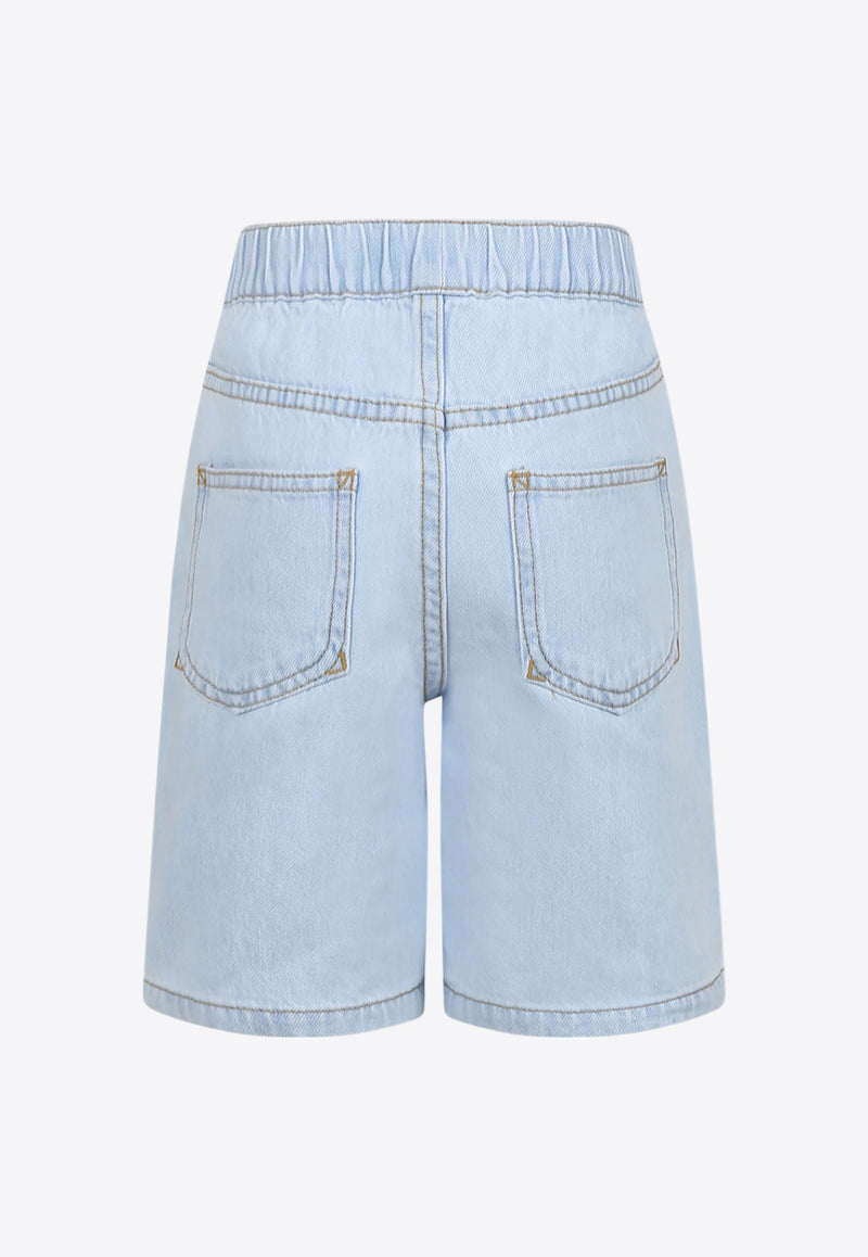 Kenzo Kids Boys Fruit Stickers Print Denim Shorts Denim K60907/Z74_DENIM