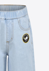 Kenzo Kids Boys Fruit Stickers Print Denim Shorts Denim K60907/Z74_DENIM