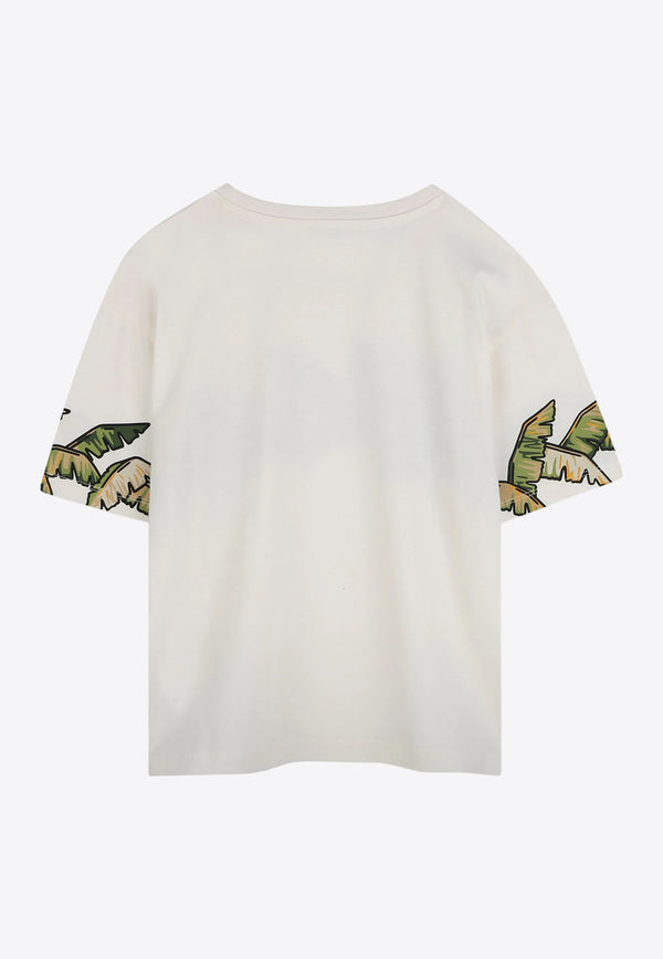 Kenzo Kids Boys Graphic Print T-shirt Off-white K60915/117_OFF-WHITE