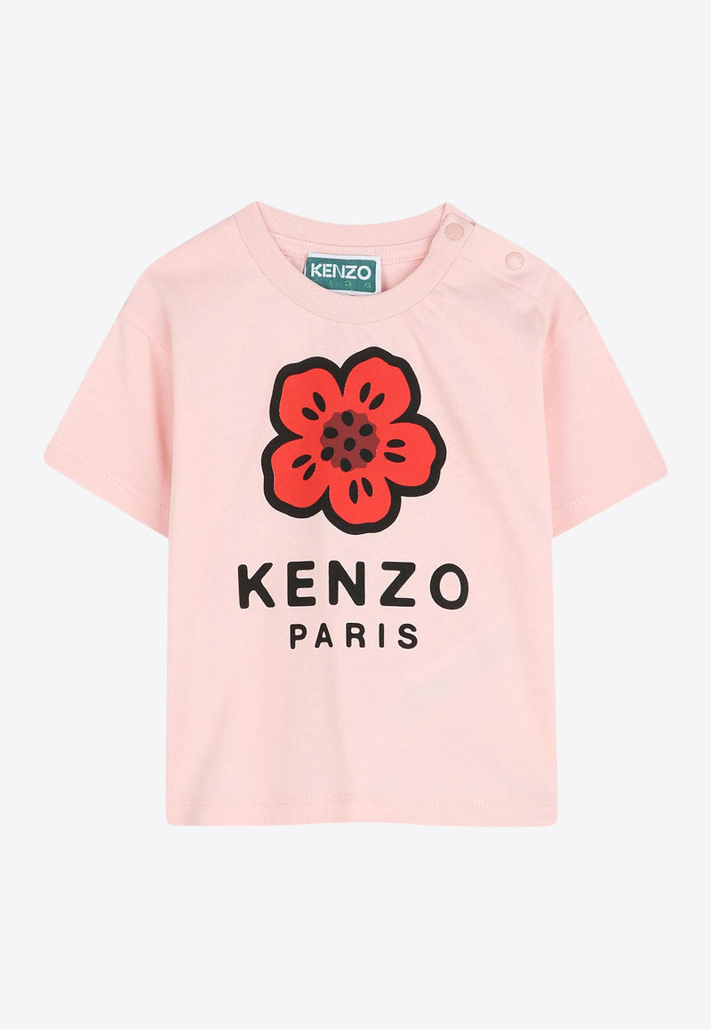 Kenzo Kids Baby Girls Boke Flower Print T-shirt Pink K60954/45Z_ROSE