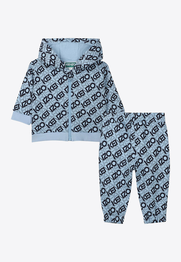 Kenzo Kids Baby Boys All-Over Logo Print Tracksuit Light blue K60960/789_LIGHT BLUE