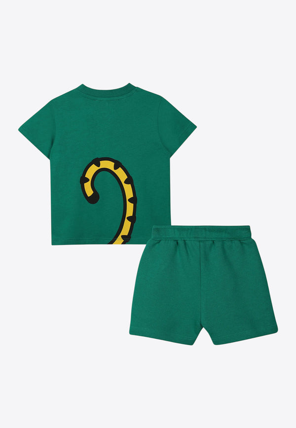 Kenzo Kids Baby Boys Tiger Print T-shirt and Short Set - Set of 2 Dark Green K60961/674_DARK GREEN