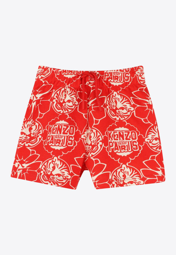 Kenzo Kids Baby Boys All-Over Logo Bermuda Shorts Red K60965/997_RED