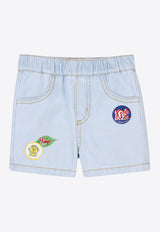 Kenzo Kids Baby Boys Fruit Stickers Print Denim Shorts Denim K60966/Z74_DENIM