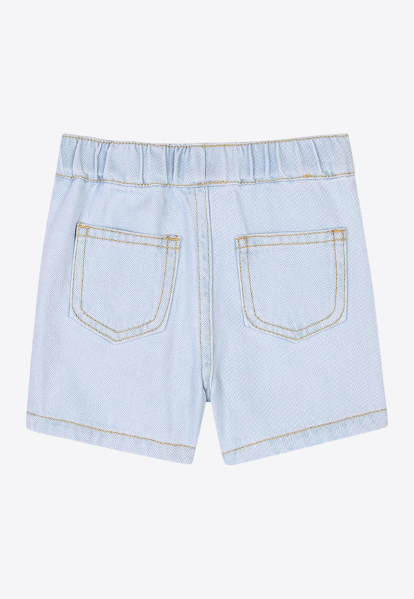 Kenzo Kids Baby Boys Fruit Stickers Print Denim Shorts Denim K60966/Z74_DENIM