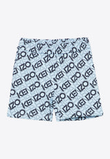 Kenzo Kids Baby Boys All-Over Logo Bermuda Shorts Light Blue K60970/789_LIGHT BLUE