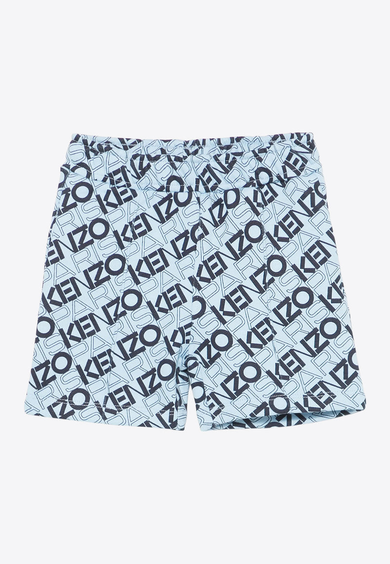 Kenzo Kids Baby Boys All-Over Logo Bermuda Shorts Light Blue K60970/789_LIGHT BLUE
