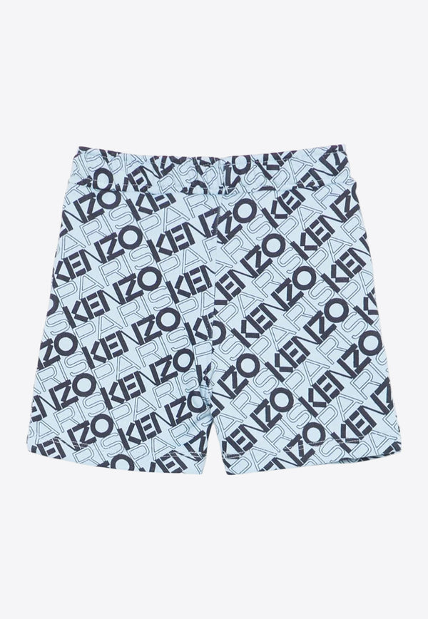 Kenzo Kids Baby Boys All-Over Logo Bermuda Shorts Light Blue K60970/789_LIGHT BLUE