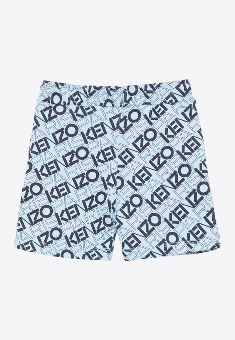 Kenzo Kids Baby Boys All-Over Logo Bermuda Shorts Light Blue K60970/789_LIGHT BLUE
