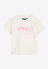 Kenzo Kids Baby Girls Logo Print T-shirt Off-white K60972/N74_OFF-WHITE