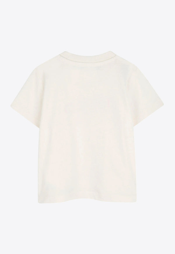 Kenzo Kids Baby Girls Logo Print T-shirt Off-white K60972/N74_OFF-WHITE