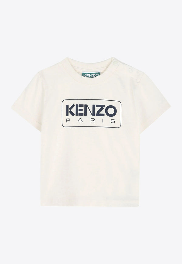 Kenzo Kids Baby Boys Logo Print T-shirt Off-white K60972/N78_OFF-WHITE